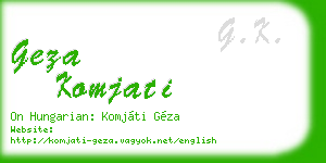 geza komjati business card