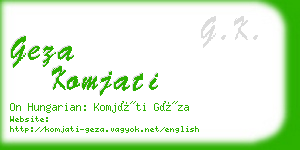 geza komjati business card